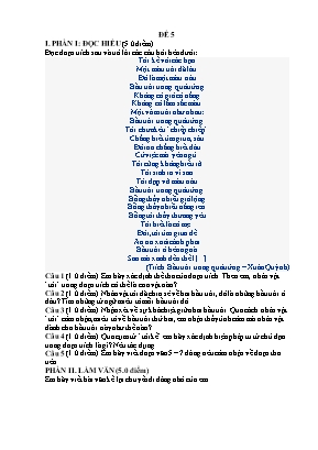 Đề thi giữa kì 2 môn Văn Lớp 6 (Có đáp án)
